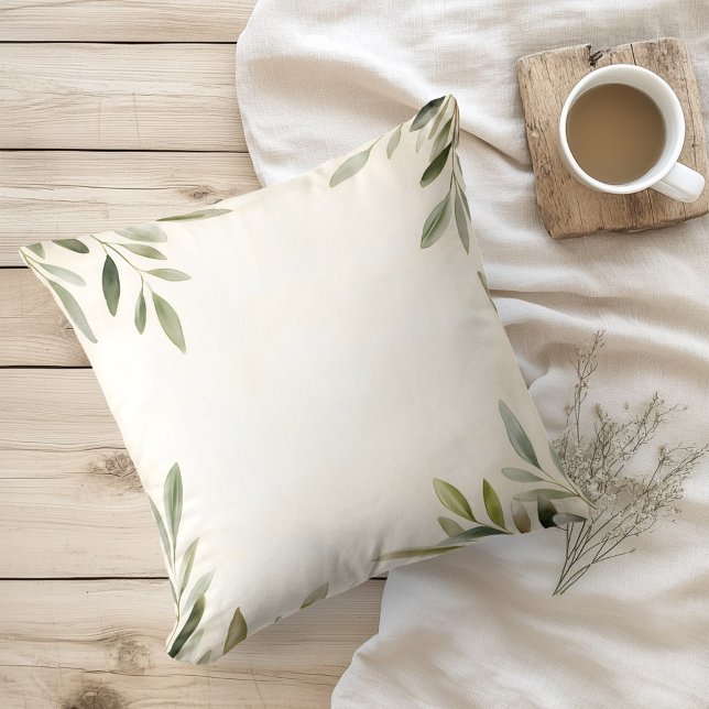 Wasserfarben Rustikale Olivenzweige Kissen (Von Creator hochgeladen)