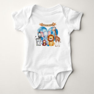 Wasserfarben Safari Tiere Kinderdusche Baby Strampler
