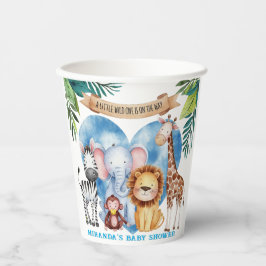 Wasserfarben Safari Tiere Kinderdusche Pappbecher