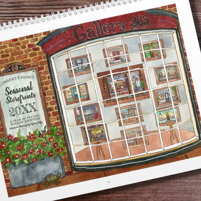 Wasserfarben Saisonvorführungen jedes Jahr Kunst Kalender (Seasonal Storefronts Watercolor Calendar)