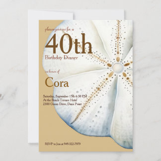 Wasserfarben Sand Dollar Geburtstagseinladung Einladung