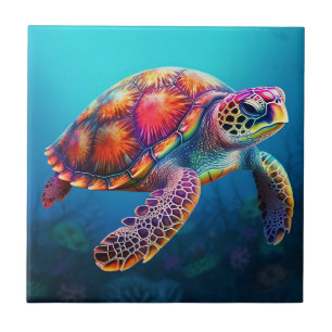 Wasserfarben-Schildkröte Fliese