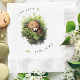Wasserfarben Schlafbärendusche Serviette
