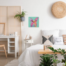 Wasserfarben Schmetterling Frische Pasta machen Quadratische Wanduhr