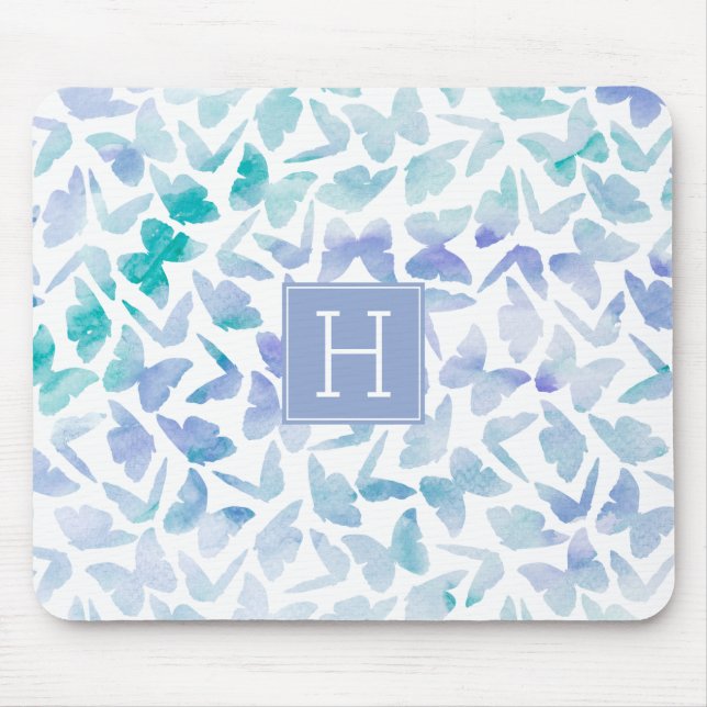 Wasserfarben-Schmetterlingsmuster Mousepad (Vorne)