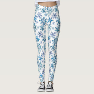 Wasserfarben-Schneeflocken-Muster Leggings