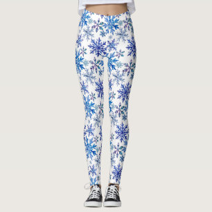 Wasserfarben-Schneeflocken-Muster Leggings