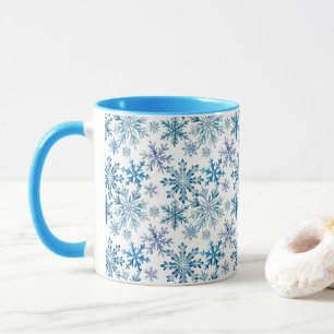 Wasserfarben-Schneeflocken-Muster Tasse