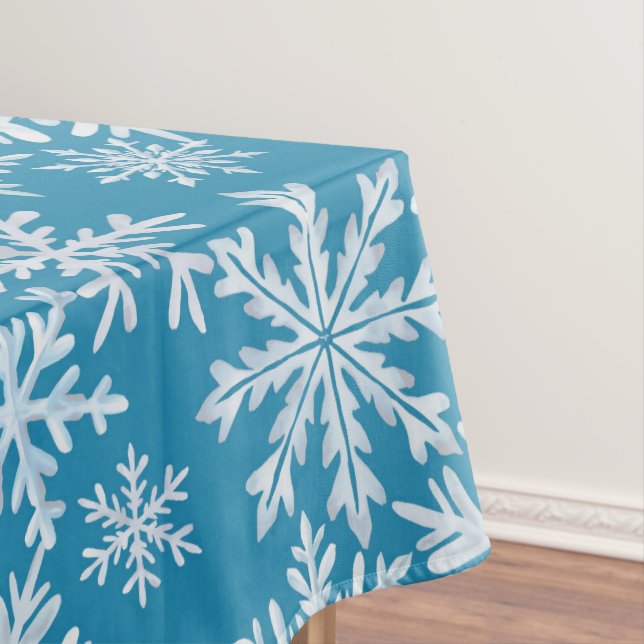 Wasserfarben-Schneeflocken-Muster Tischdecke (Beispiel)
