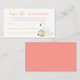 Wasserfarben-Schwan-Babydusche-Windeln-Windeln Begleitkarte