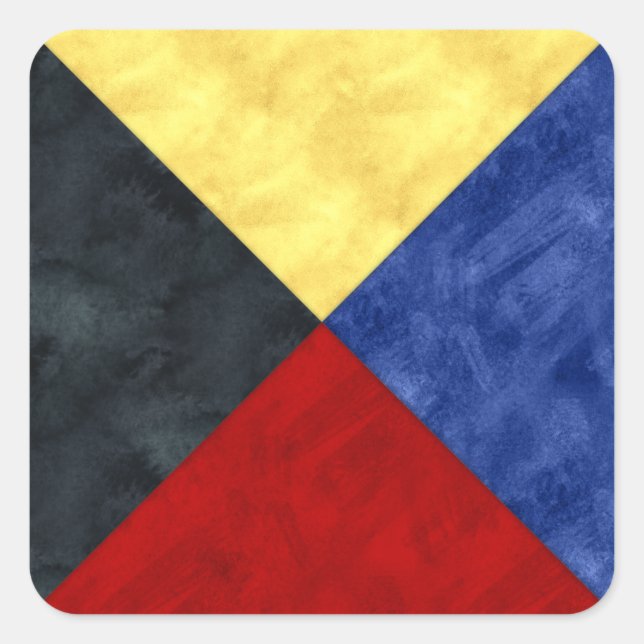 Wasserfarben-Seefahrtzeichen Quadratischer Aufkleber (Vorderseite)