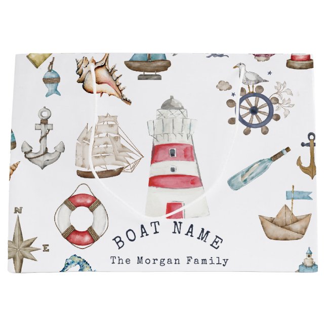 Wasserfarben: Segler Große Geschenktüte (Vorderseite)