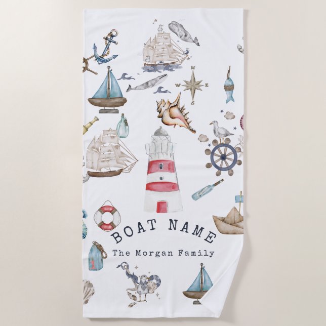 Wasserfarben: Segler Strandtuch (Vorderseite)