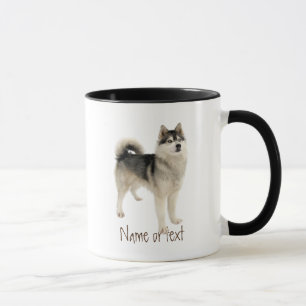 Wasserfarben Sibirischer Husky-Malemute-Hund Haust Tasse
