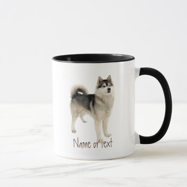 Wasserfarben Sibirischer Husky-Malemute-Hund Haust Tasse (Rechts)