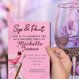 Wasserfarben Sip & Paint Art Geburtstag Einladung