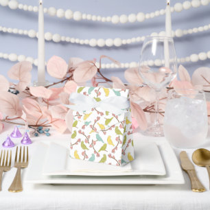Wasserfarben-Skizze für Vögel und Blüten Geschenkschachtel