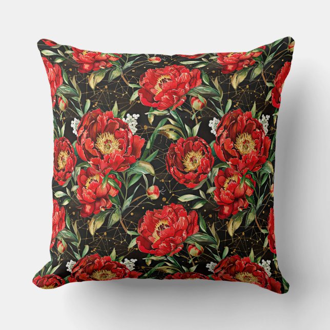 Wasserfarben skizziert detailliertes Muster reizvo Kissen (Vorderseite)