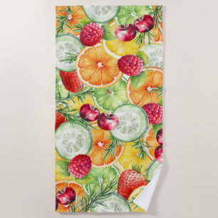 Wasserfarben Sommerfrucht Strandtuch