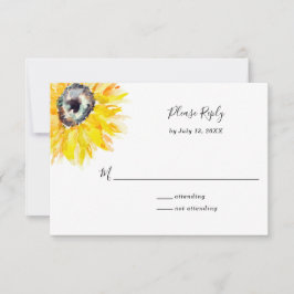Wasserfarben Sonnenblumen Bitte beantworten Sie el RSVP Karte