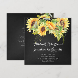 Wasserfarben Sonnenblumen Chalk Board Post Hochzei Einladung