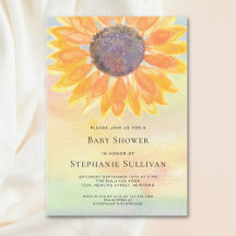 Wasserfarben-Sonnenblumen-Gender-Neutral-Baby-Dusc