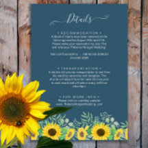 Wasserfarben Sonnenblumen Navy Blue Wedding Detail