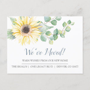 Wasserfarben Sonnenblumen Neue Zuhause Moving Ankü Einladungspostkarte