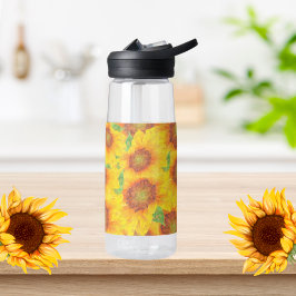 Wasserfarben Sonnenblumen Wasserflasche Trinkflasche