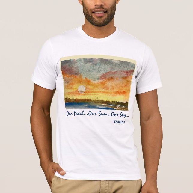 Wasserfarben-Sonnenset - feine Baumwolle Männer-T- T-Shirt (Vorderseite)