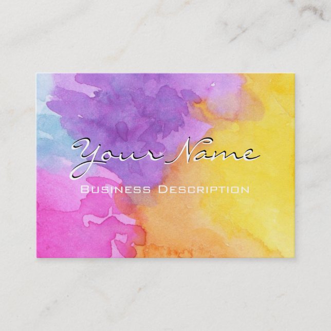Wasserfarben-Splash-Visitenkarte Visitenkarte (Vorderseite)