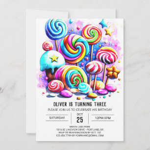 Wasserfarben Sprinklen zum Geburtstag essbar Einladung