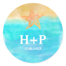 Wasserfarben Starfish Hochzeitstile