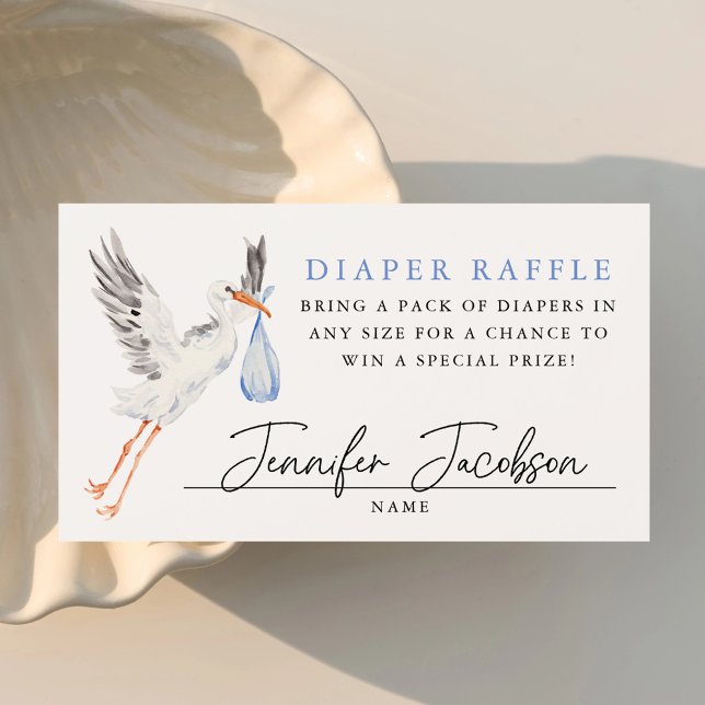 Wasserfarben Stork Blue Baby Dusche Windelwanne Wi Begleitkarte (Von Creator hochgeladen)