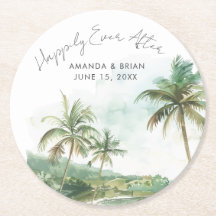 Wasserfarben Strand Hochzeit glücklich immer nach