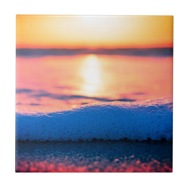 Wasserfarben, Strand und Meer, Himmel Fliese (Vorderseite)