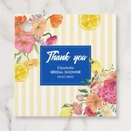 Wasserfarben-Streifen italienisches Zitronen-Braut Geschenkanhänger