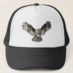 Wasserfarben Striking Owl Bird Wasserfarbe Kunst Truckerkappe