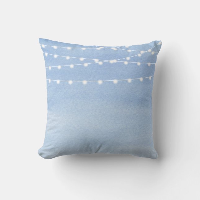 Wasserfarben-String-Lichter Throw Kissen (Vorderseite)