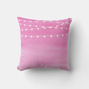 Wasserfarben-String-Lichter Throw Kissen