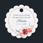 Wasserfarben Sukkulare botanische Bat Mitzvah Geschenkanhänger<br><div class="desc">Dieses Design zeichnet sich durch einen eleganten Aquarellkranz mit Blumenkranz in Korallen und Bordeaux aus, mit Ihren Dankeschön-Informationen oben. Personalisieren Sie den Text in den Textfeldern, indem Sie ihn bearbeiten. Für Sie entworfen von Evco Studio www.zazzle.com/store/evcostudio #mitzvah #batmitzvah #evplanner #mazeltov #jewish #mitzvahswag #Party #jewishlife #wedding #thankyou #danke #mitzvahlife #corporateevents #mitzvahparty...</div>