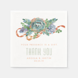 Wasserfarben-Sukkulent-Cluster Hochzeit 2 Serviette