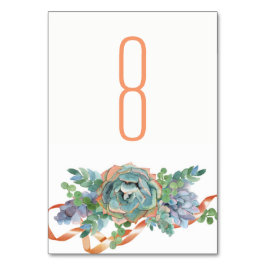 Wasserfarben-Sukkulent-Cluster Hochzeit 2 Tischnummer