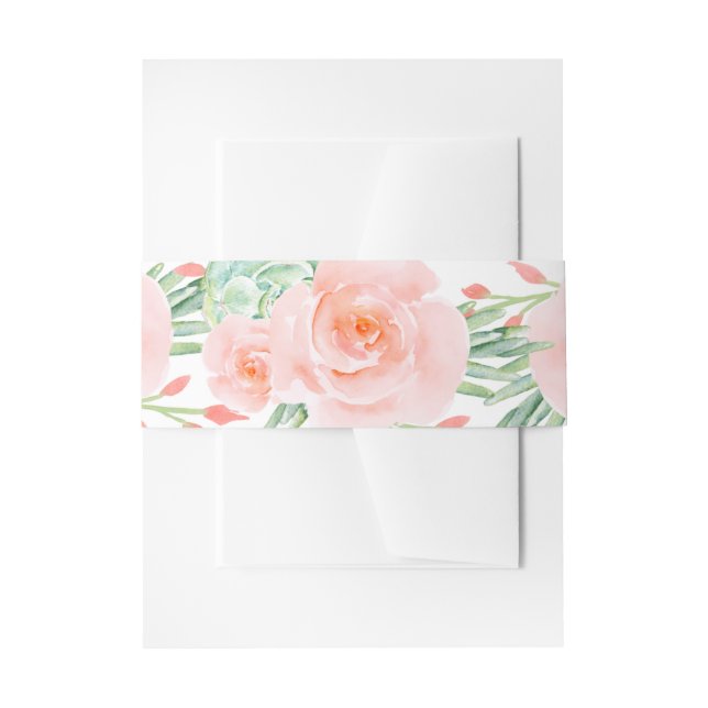 Wasserfarben Sukkulentes Blush Floral Elegante Hoc Einladungsbanderole (Vorderseite Beispiel)