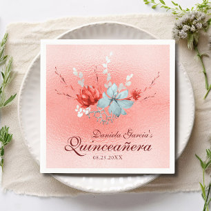 Wasserfarben Sukkuline Botanische Quinceñera Serviette