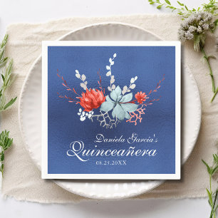 Wasserfarben Sukkuline Botanische Quinceñera Serviette
