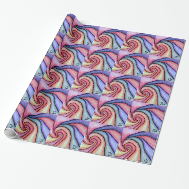 Wasserfarben-Swirl Geschenkpapier (Ungerollt)