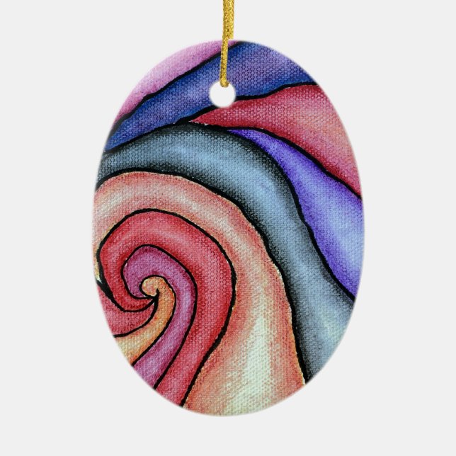 Wasserfarben-Swirl Keramik Ornament (Vorne)