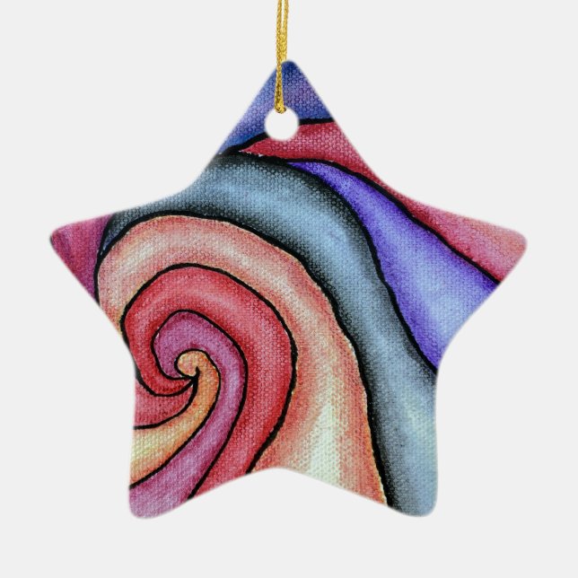 Wasserfarben-Swirl Keramik Ornament (Vorne)