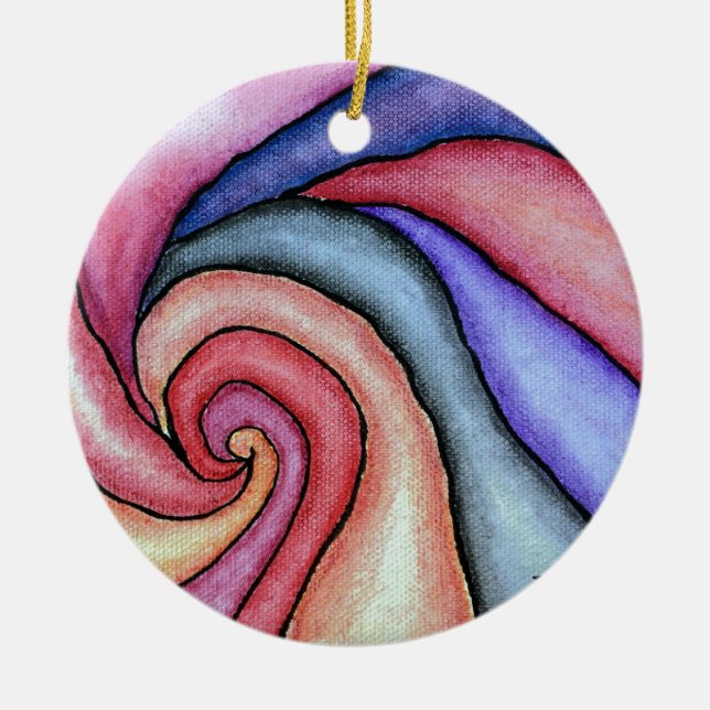 Wasserfarben-Swirl Keramikornament (Vorne)